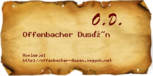 Offenbacher Dusán névjegykártya
